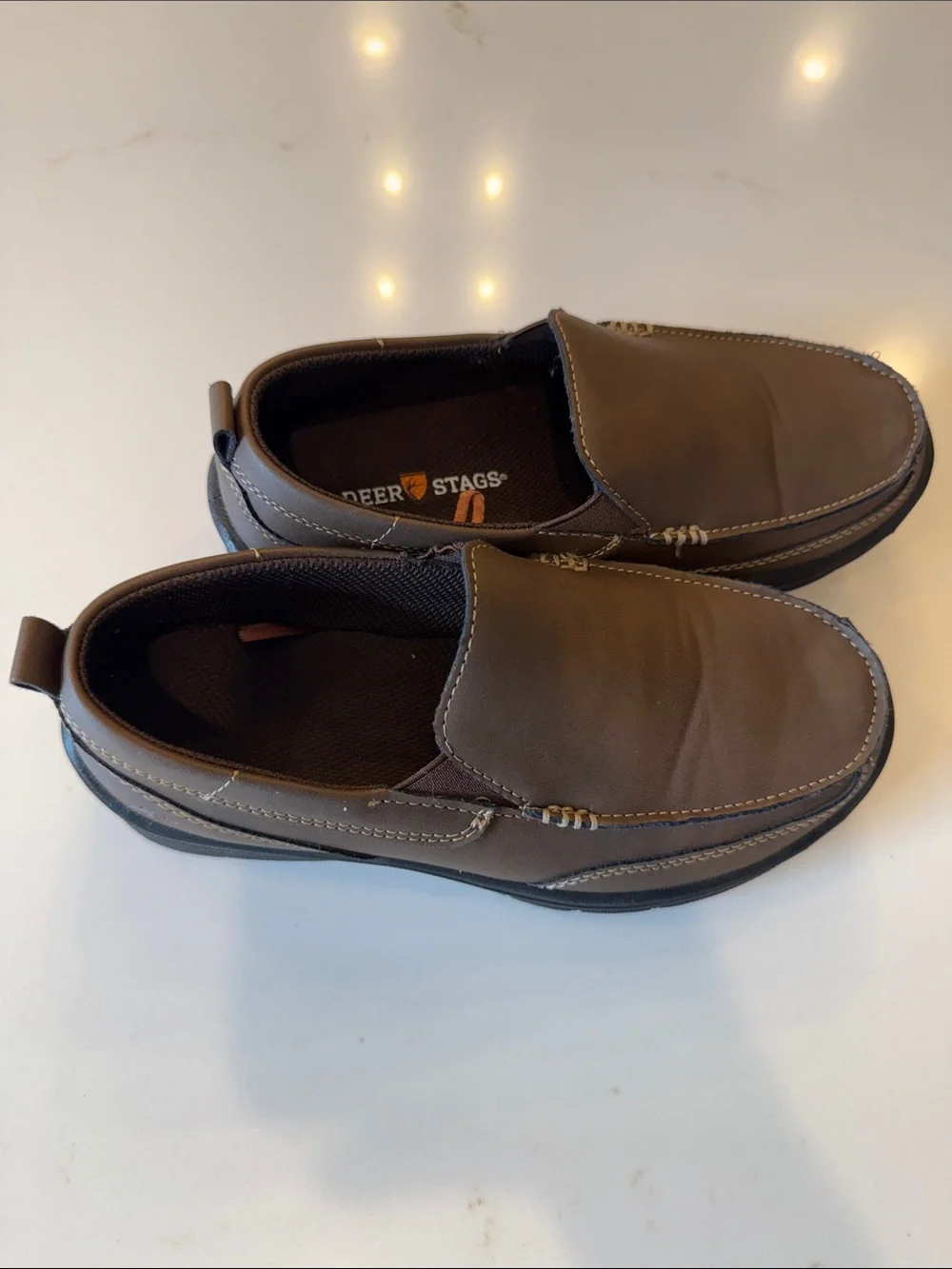 Deer Stags Boy’s Brown Slip-On Casual Loafers